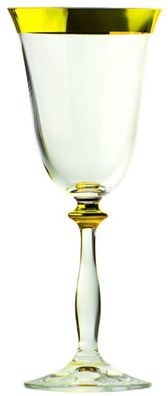 Casa Padrino Luxus Barock Weißweinglas 6er Set Gold Ø 8 x H. 20 cm - Handgefertigte W