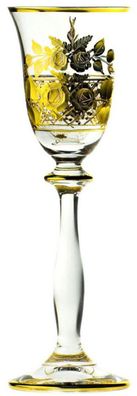Casa Padrino Luxus Barock Likörglas 6er Set Gold Ø 5,5 x H. 17 cm - Handgefertigte un