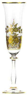 Casa Padrino Luxus Barock Champagnerglas Gold Ø 7 x H. 24,5 cm - Handgefertigtes und