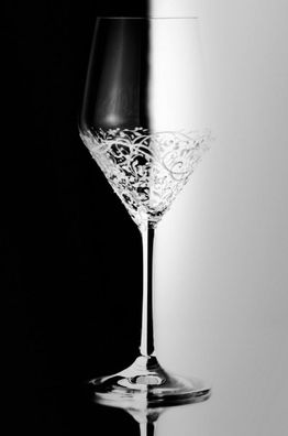Casa Padrino Luxus Weißweinglas 6er Set Weiß Ø 8,6 x H. 22,4 cm - Handgefertigte & ha