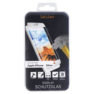 9H GlasFolie SchutzFolie DisplayGlas Silber für Apple iPhone SE 2022 2020 8 7