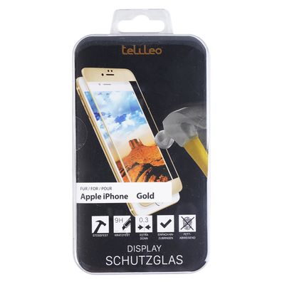 9H GlasFolie SchutzFolie DisplayGlas Gold für Apple iPhone SE 2022 2020 8 7