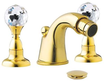 Casa Padrino Luxus Badewannen Armatur mit Swarovski Kristallglas Gold H. 5,5 cm - Dre