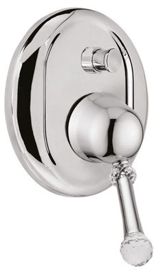 Luxus Dusch Unterputz-Einhebelmischer mit Umstellung Silber 15,6 x H. 16 cm - Badezim