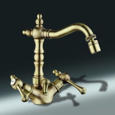 Luxus Bad Zubehör - Jugendstil Retro Bidet Armatur Einlochbatterie Altgold / Bronze S