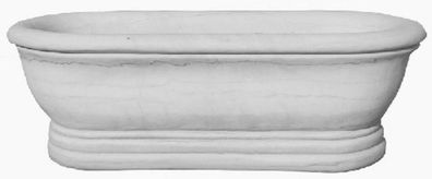 Casa Padrino Luxus Barock Badewanne Weiß 160 x 88 x H. 53 cm - Freistehende Marmor Ba