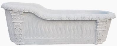 Casa Padrino Luxus Barock Badewanne Weiß 180 cm - Freistehende Marmor Badewanne - Bad