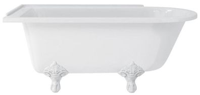 Casa Padrino Luxus Jugendstil Badewanne Weiß / Weiß 150 x 75 x H. 65 cm - Freistehend