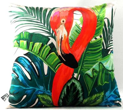 Casa Padrino Wohnzimmer Kissen New Orleans Flamingo Mehrfarbig 45 x 45 cm - Feinster