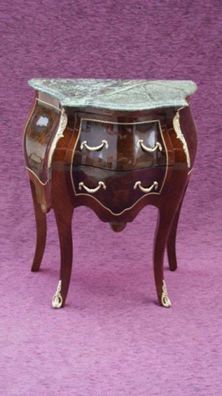 Casa Padrino Barock Kommode mit Marmorplatte Braun H 73 cm, B 59 cm - Modell Mahagoni