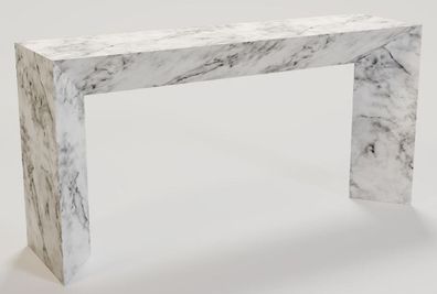 Casa Padrino Luxus Marmor Konsole Weiß 160 x 42 x H. 80 cm - Moderner Konsolentisch a