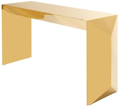 Casa Padrino Luxus Designer Konsole / Konsolentisch Gold 155 x 45 x H. 76 cm - Design
