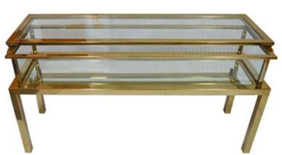 Casa Padrino Luxus Edelstahl Konsole Gold 139 x 40 x H. 72 cm - Rechteckiger Konsolen