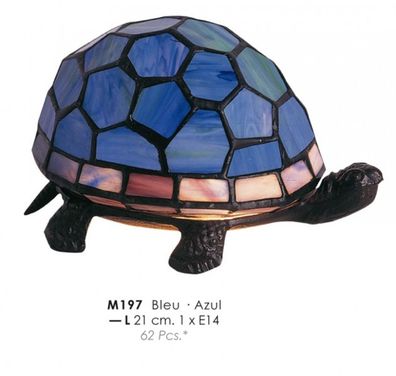 Casa Padrino Tiffany Tischeuchte Schildkröte Blau Ø 21cm - Handgefertigte Tiffany Dek