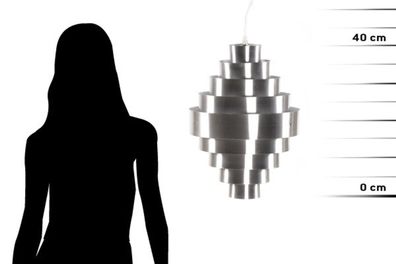 Casa Padrino Designer Pendelleuchte aus gebürstetem Aluminium, Silber - Leuchte Lampe