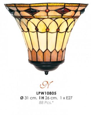 Tiffany Wandleuchte Durchmesser 31cm, Höhe 26cm LPW10805 Leuchte Lampe
