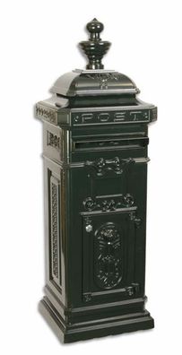 Casa Padrino Jugendstil Stand Briefkasten Dunkelgrün - Englischer Antik Stil Briefkas