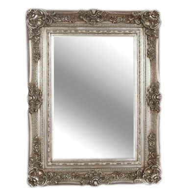 Casa Padrino Barock Wandspiegel Silber Antik-Look Höhe 121 cm, Breite 90 cm - Edel