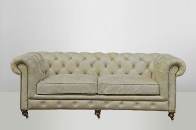 Chesterfield Luxus Echt Leder Sofa 2.5 Seater Vintage Leder von Casa Padrino Galata S