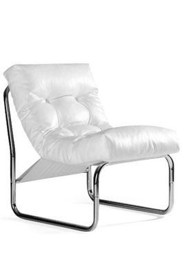 Casa Padrino Designer Salon Stuhl Weiß Lederoptik - Moderner Wohnzimmerstuhl