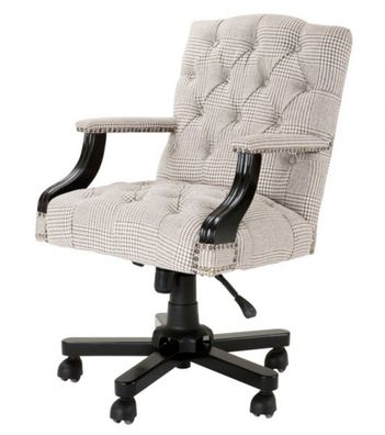 Luxus Chef Büro Stuhl Creme / Braun Drehstuhl Schreibtisch Stuhl - Chefsessel