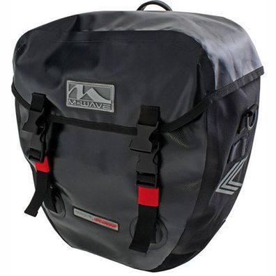 M-Wave Gepäckträgertaschen Alberta mit Rixen & Kaul Clip On groß 2x20L schwarz