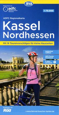ADFC-Regionalkarte Kassel Nordhessen, 1:75.000, mit Tagestourenvors