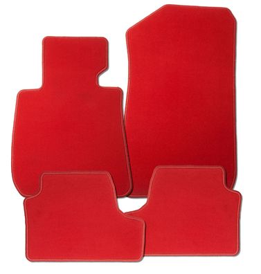 Fußmatten für Fiat 500 X Bj. ab 01.2015 in Velours Deluxe rot mit Befestigungen