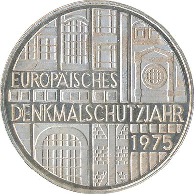 BRD 5 DM 1975 F Europäisches Denkmalschutzjahr Silber*