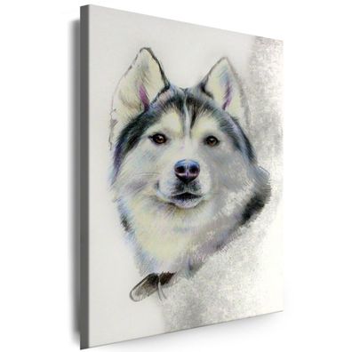 Leinwand Bilder Hund Husky Wolf Tiere Natur Kunst Wandbilder