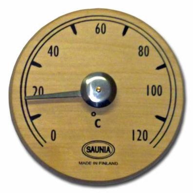 Nikkarien Sauna Thermometer rund aus dunkler Erle hitzebeständiges Holz 471TL