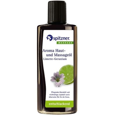Spitzner Aroma Haut- und Massageöl Limette Geranium 190 ml 27400024