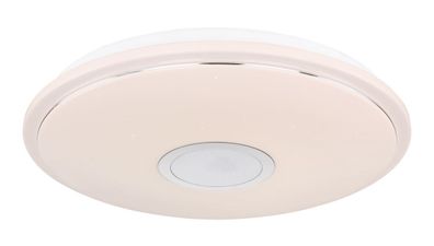 Globo Connor LED Deckenleuchte weiß, opal mit Bluetooth Lautsprecher 50x6,5cm