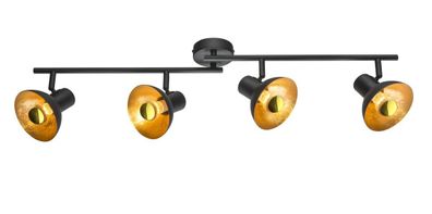 Globo Lotte LED Deckenstrahler schwarz, gold 4x E14 85x12x17,6cm