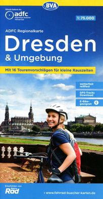 ADFC-Regionalkarte Dresden &amp; Umgebung, 1:75.000, mit Tagestoure