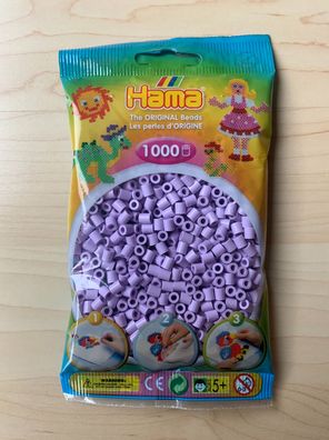 1000 HAMA Bügelperlen midi, Farbe Pastell Flieder Nr. 96, Perlen für Stiftplatten