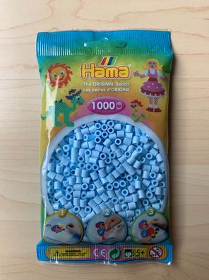 1000 HAMA Bügelperlen midi, Farbe Pastell Eisblau Nr. 97, Perlen für Stiftplatten