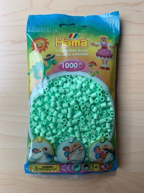 1000 HAMA Bügelperlen midi, Farbe Pastell Mint Nr. 98, Perlen für Stiftplatten, grün