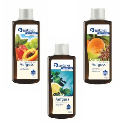 Spitzner Set Saunaaufguss Früchtetraum Citrus Anis Orange 3 Düfte mit je 190ml