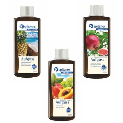 Spitzner Saunaaufguss Vorteilspack 3er Ananas Früchtetraum Granatapfel je 190ml