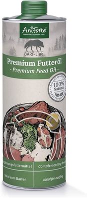 Aniforte Barf Futteröl 1L - Naturprodukt für Hunde, Kaltgepresst, Premium Öl