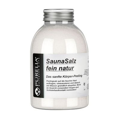 Purelia Sauna Salz fein natur 600g Meersalz Peeling Sauna Peelingsalz Körperpeeling