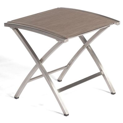 Sonnenpartner Fußhocker Paragon Edelstahl mit Textilen taupe Sitzhocker