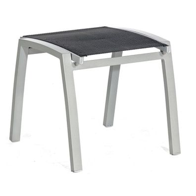 Sonnenpartner Fußhocker Florida Aluminium silber/ Textilen schwarz Sitzhocker