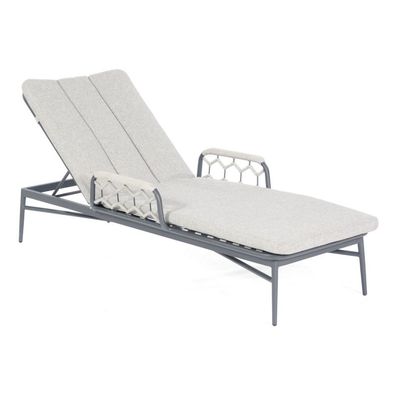 Sonnenpartner Lounge-Liege Yale Aluminium mit Polyrope silbergrau mit Auflage Relaxs