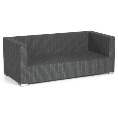 Sonnenpartner 2-Sitzer Lounge-Sofa Residence Aluminium mit Polyrattan graphit-schwar
