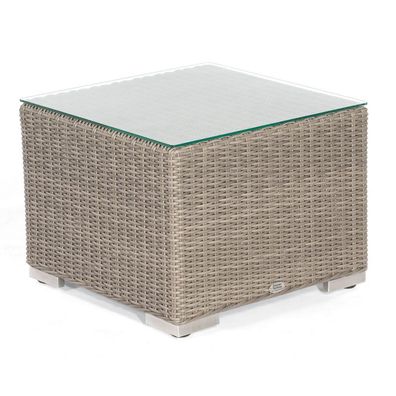 Sonnenpartner Lounge-Tisch Residence 60x60 cm Aluminium mit Polyrattan stone-grey mi