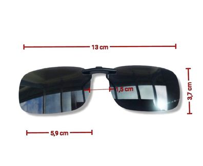 Sonnenbrille ohne Rahmen Überbrille mit Klicksystem Brillen Aufsatz schwarz