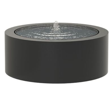 Adezz Wassertisch rund Aluminium schwarzgrau Wasserspiel mit Pumpe und LED verschied