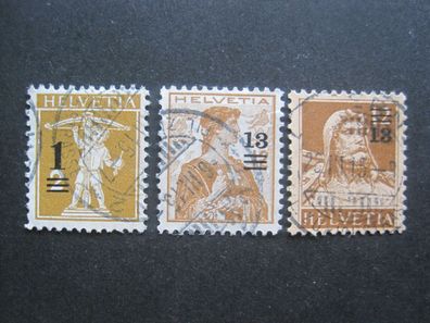 Schweiz MiNr. 124-126 gestempelt (AE 542)